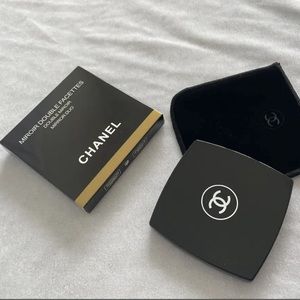 Chanel black compact mirror